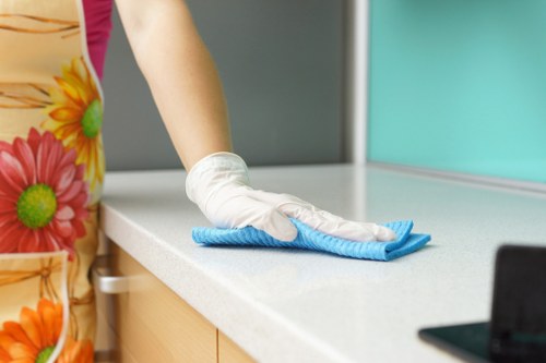 Sustainable carpet cleaning operations with waste separation in E9