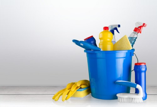 Commercial cleaner maintaining an E9 office or studio space