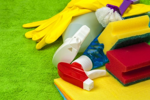 Detailed post-construction cleaning of dust and residue in E9