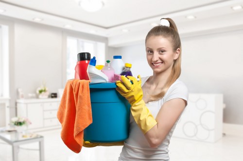 Carpet cleaning team providing careful maintenance for E9 flooring